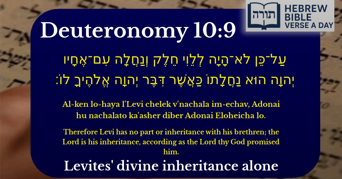 Deuteronomy 10:9 - דברים 10:9