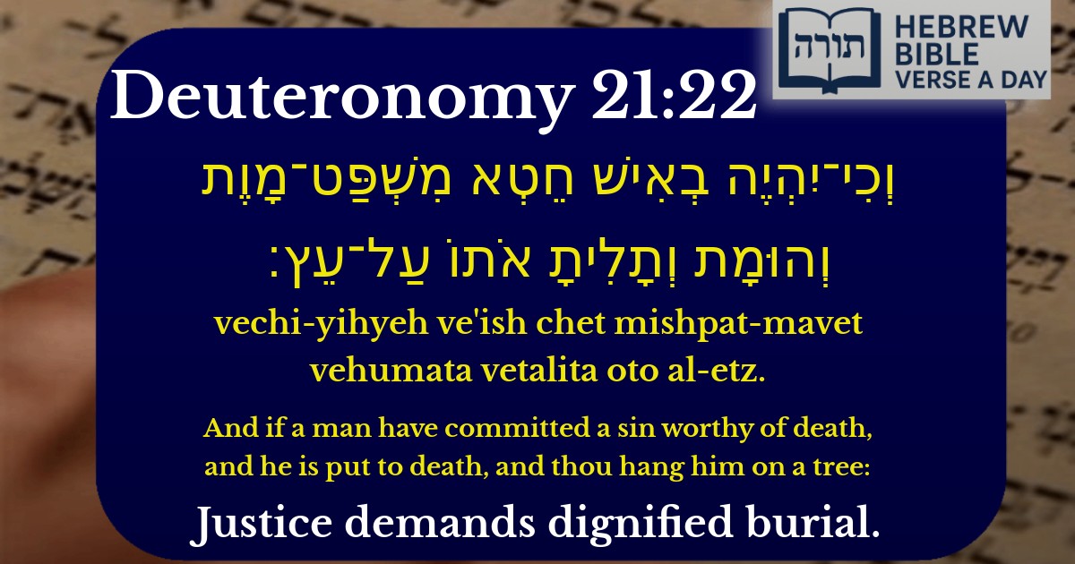 Deuteronomy 21:22 - דברים 21:22