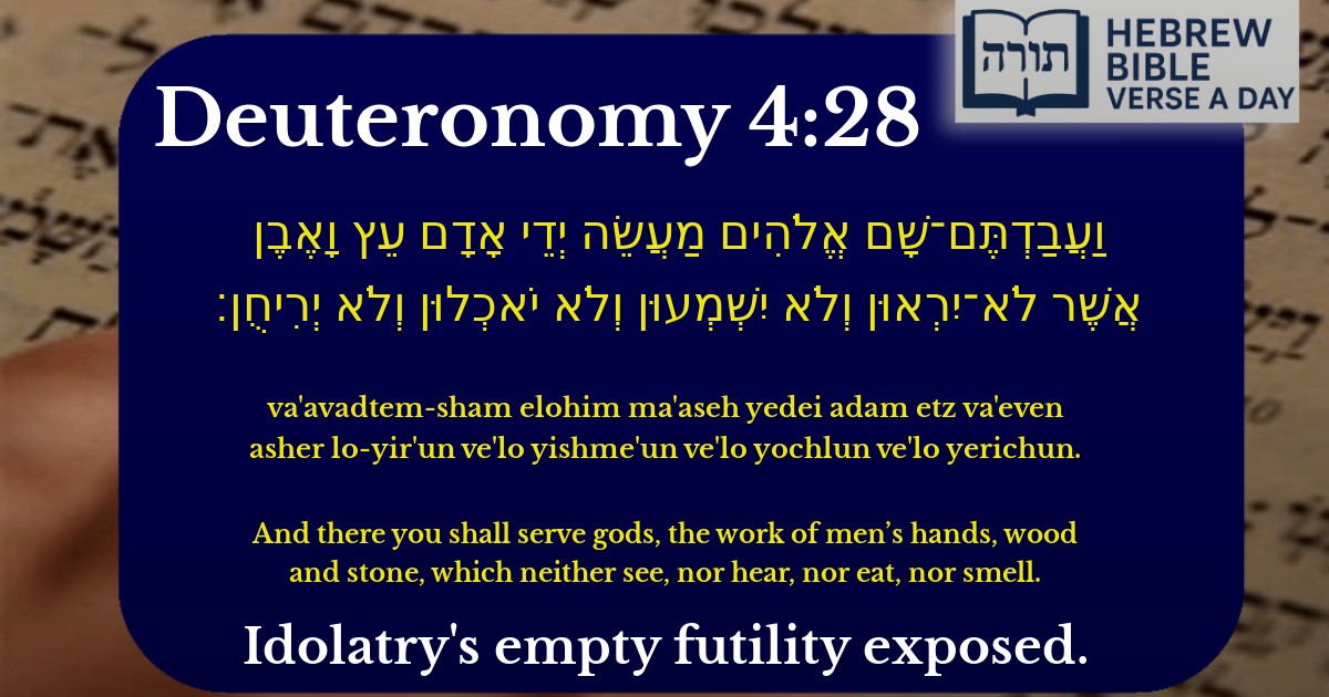 Deuteronomy 4:28 - דברים 4:28