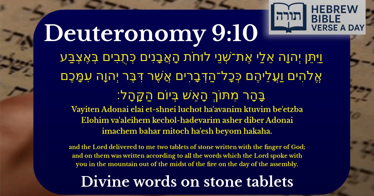 Deuteronomy 9:10 - דברים 9:10