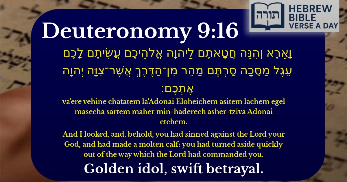 Deuteronomy 9:16 - דברים 9:16