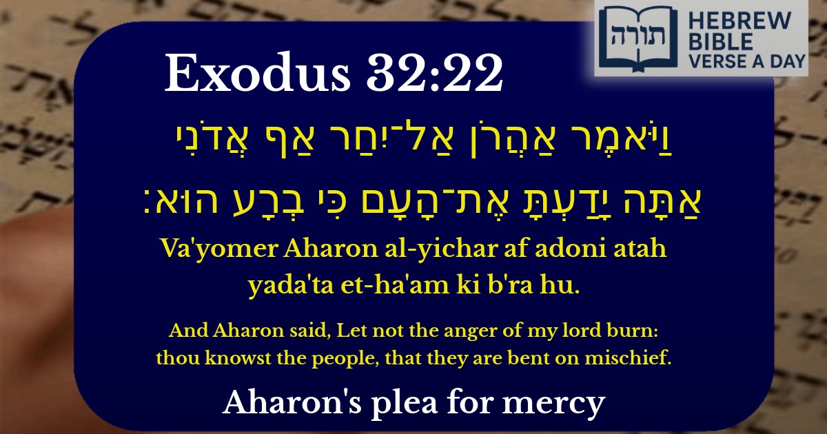 Exodus 32:22 - שמות 32:22