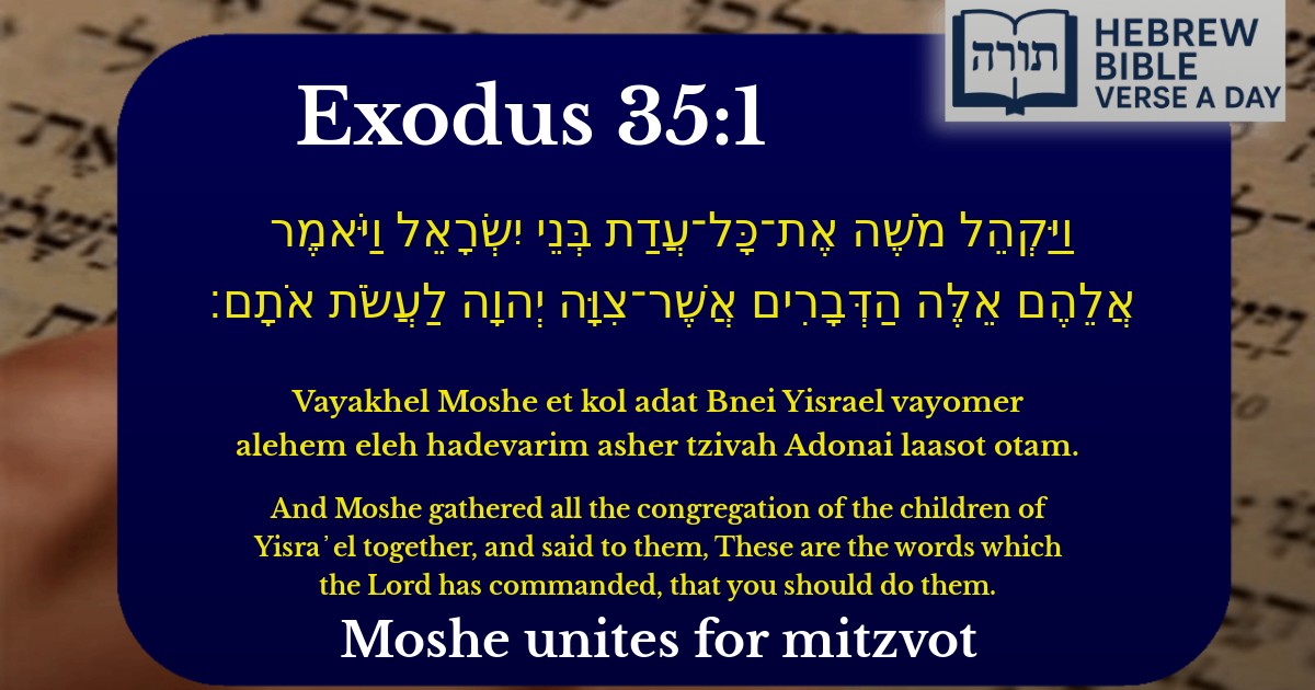 Exodus 35:1 - שמות 35:1