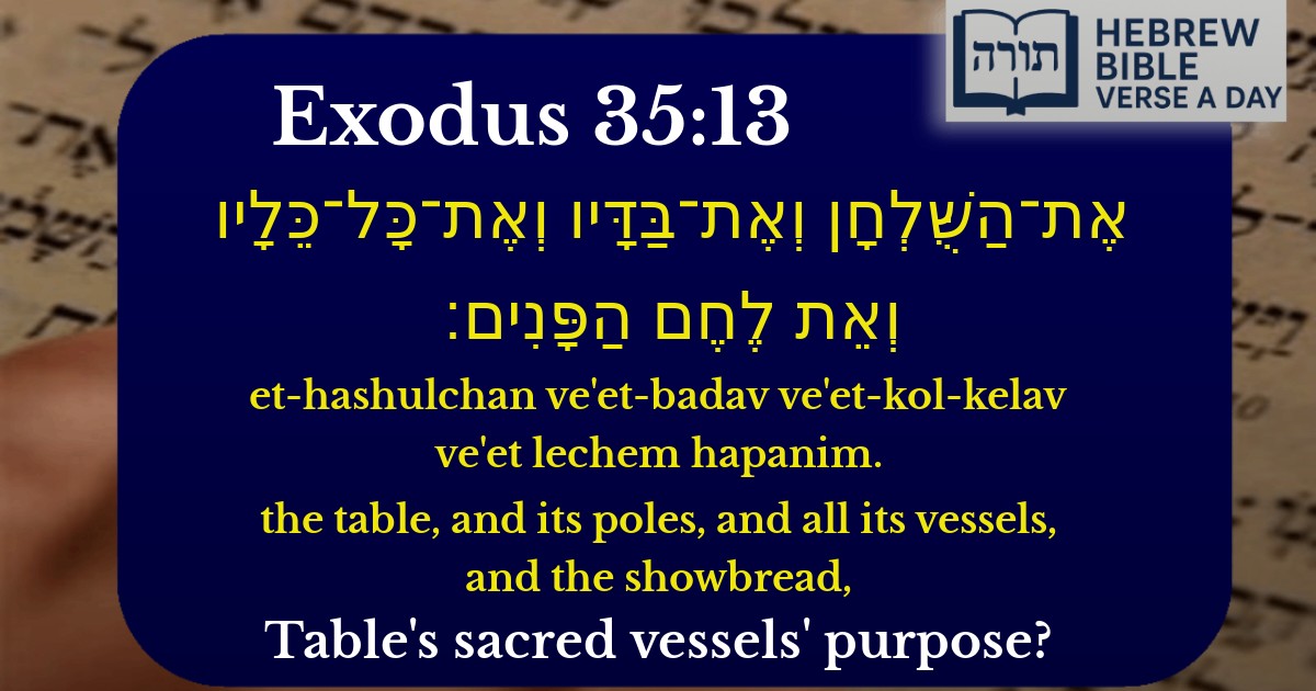 Exodus 35:13 - שמות 35:13
