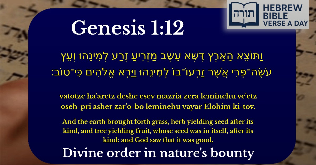 Genesis 1:12 - בראשית 1:12