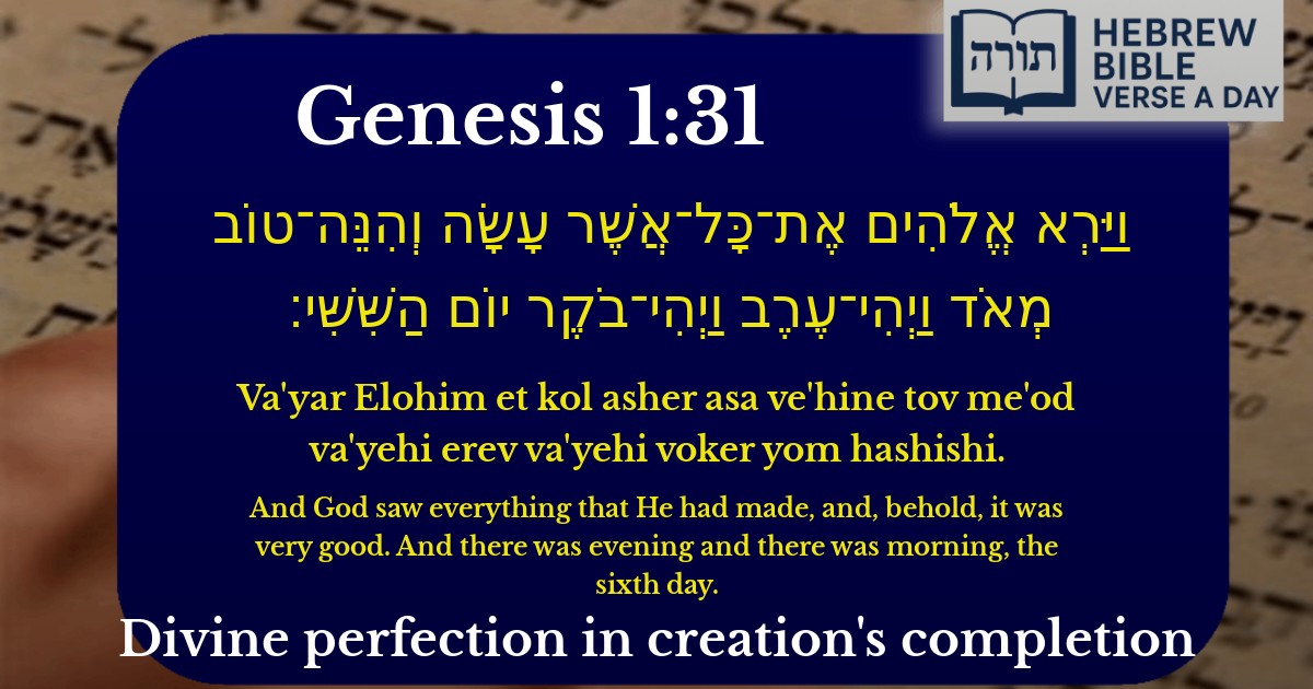 Genesis 1:31 - בראשית 1:31