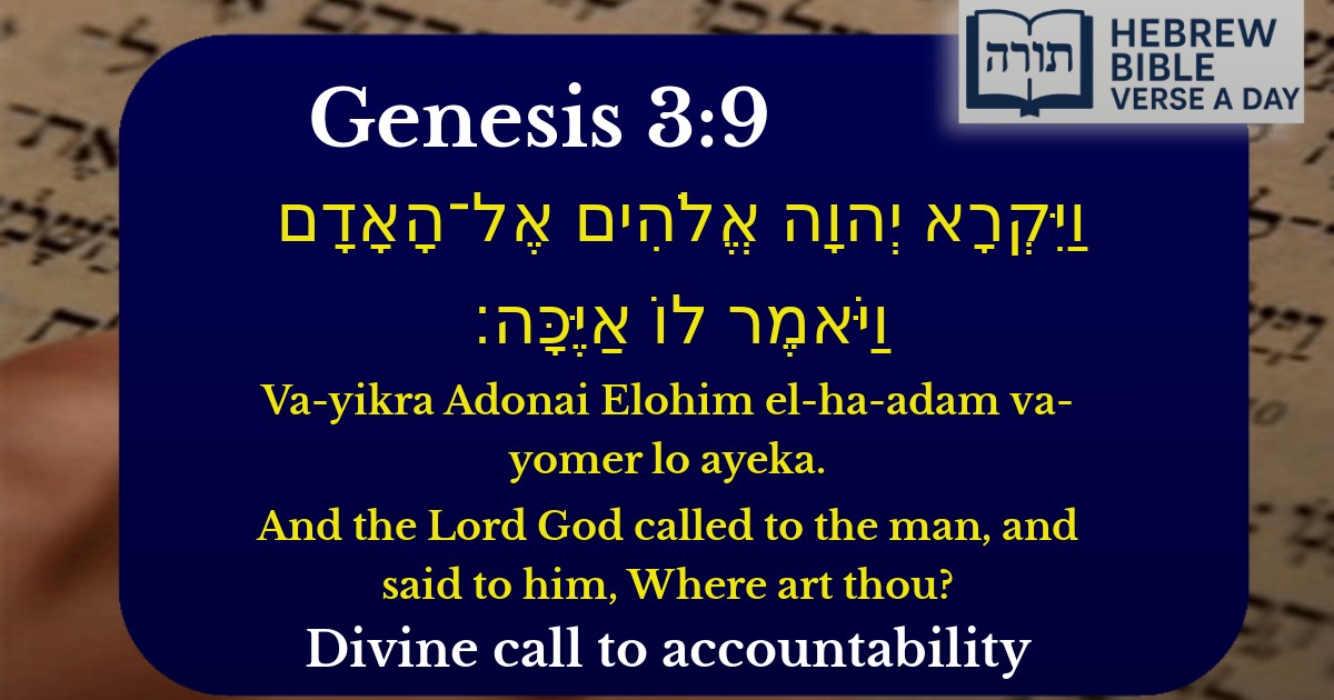 Genesis 3:9 - בראשית 3:9