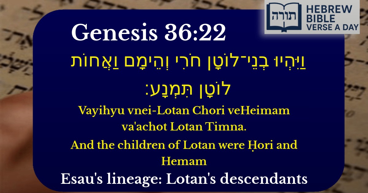 Genesis 36:22 - בראשית 36:22