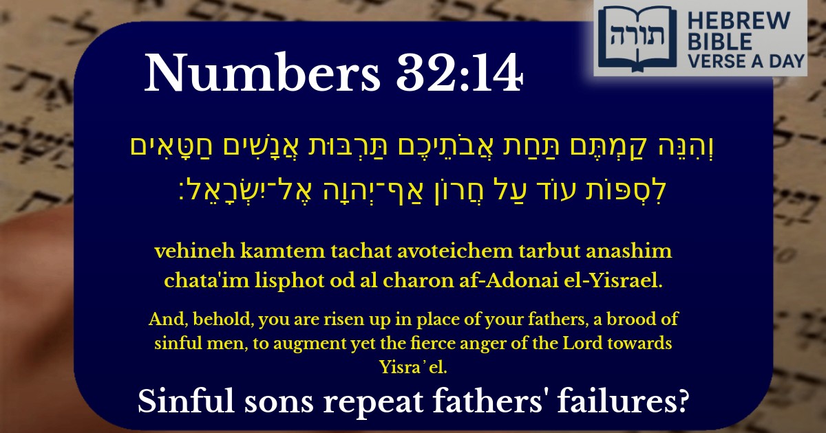 Numbers 32:14 - במדבר 32:14