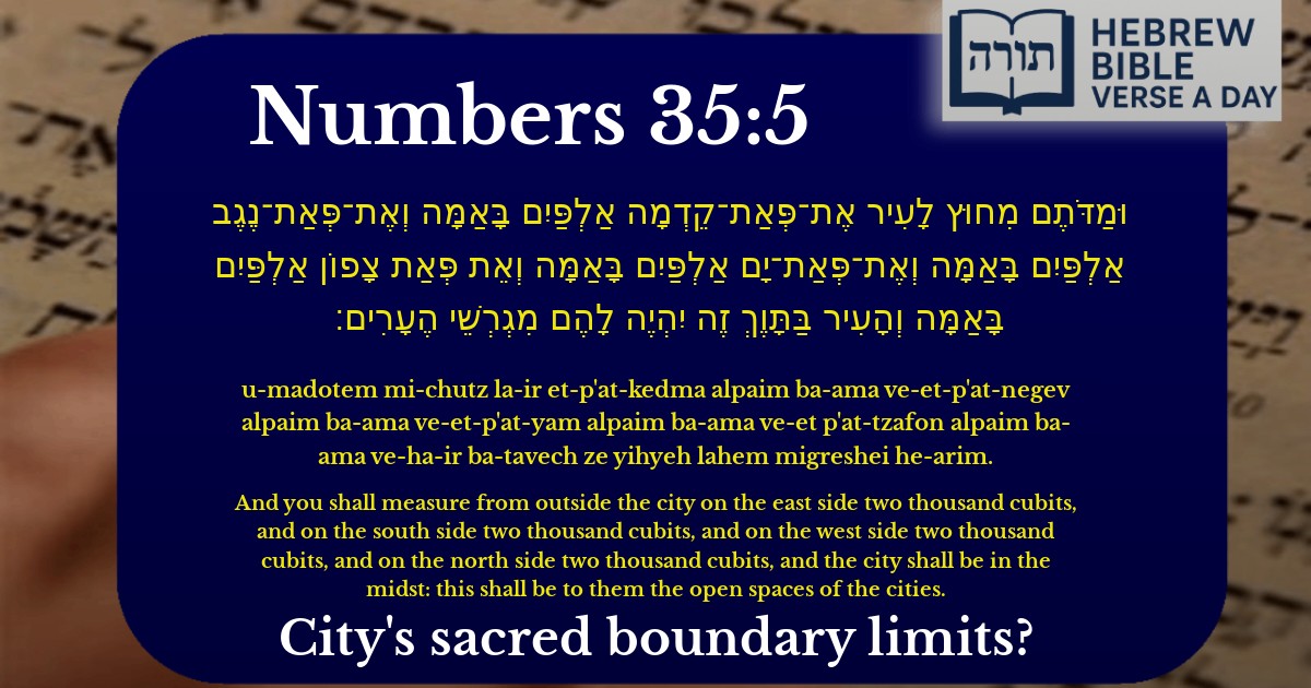 Numbers 35:5 - במדבר 35:5